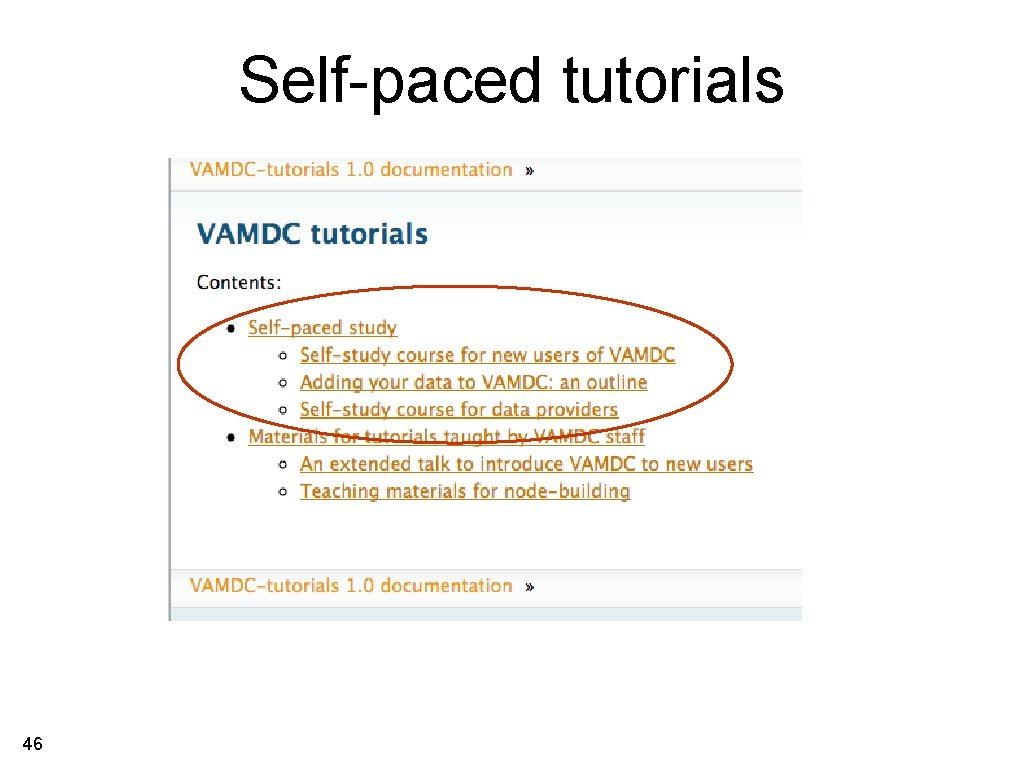 Self-paced tutorials 46 