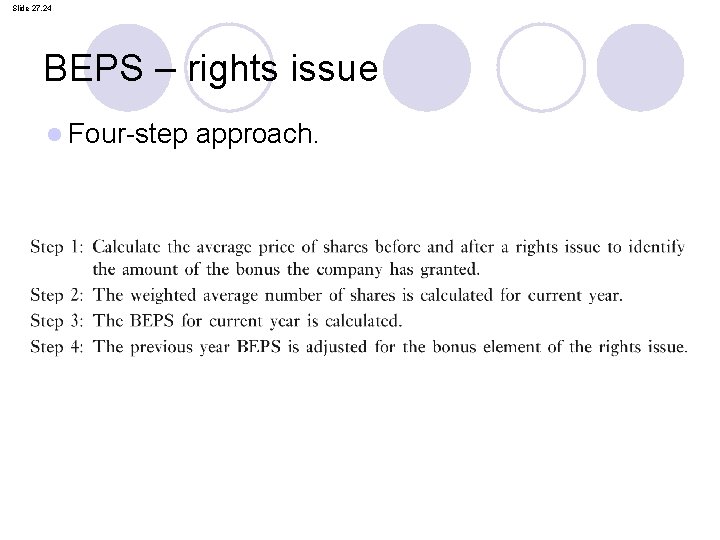 Slide 27. 24 BEPS – rights issue l Four-step approach. 