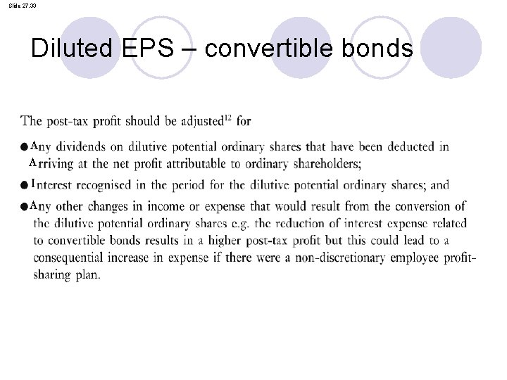 Slide 27. 33 Diluted EPS – convertible bonds A A I A 