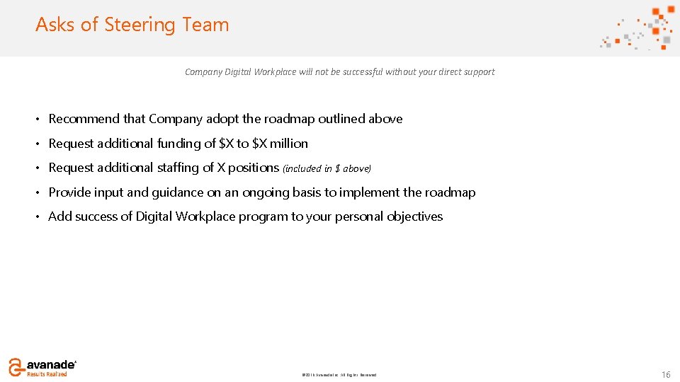 Click of Asks to Steering add title Team Company Digital Workplace will not be