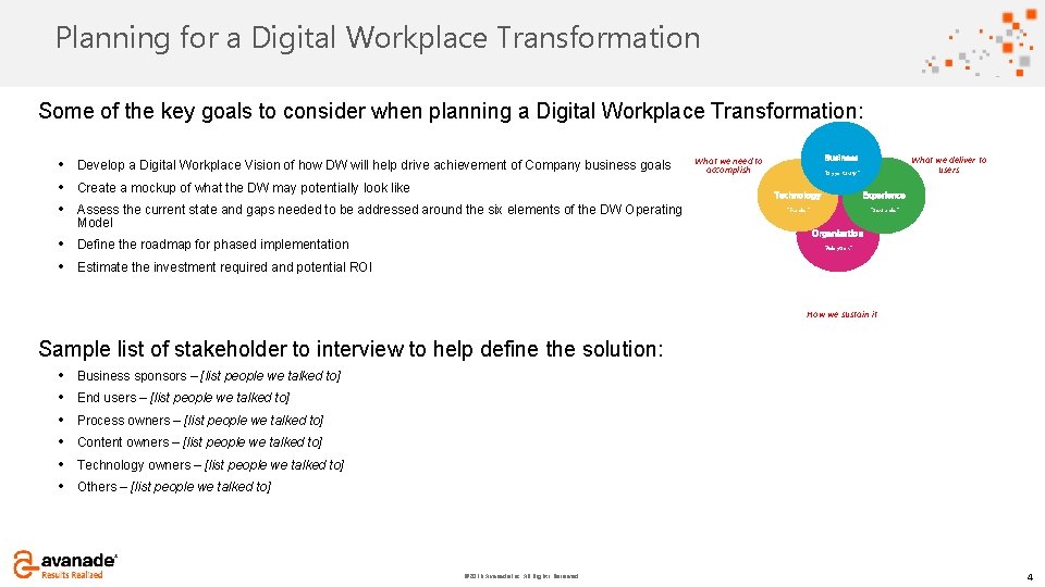 Click to add Planning for title a Digital Workplace Transformation Some of the key