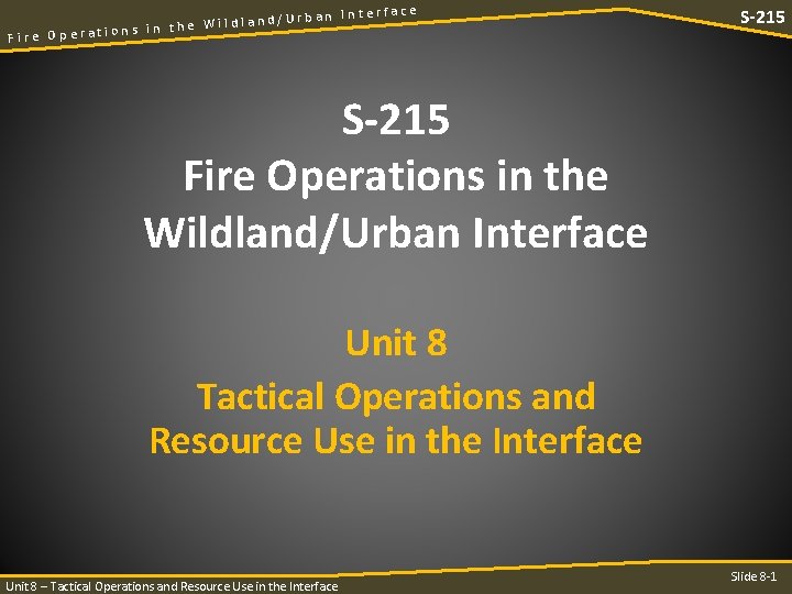 Fire land/U in the Wild s n o i t a r e p