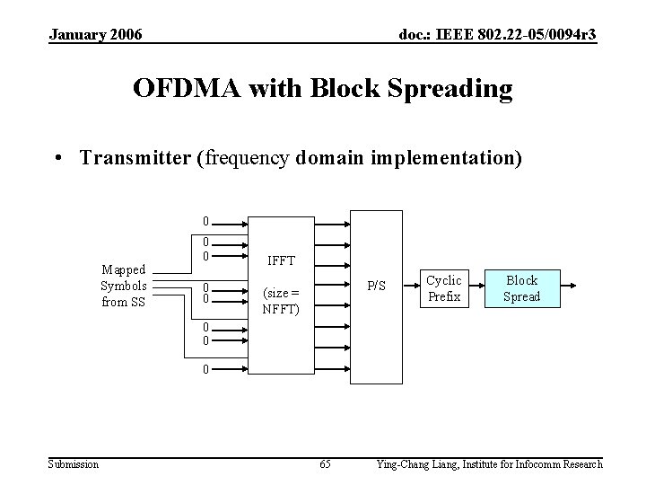 January 2006 doc. : IEEE 802. 22 -05/0094 r 3 OFDMA with Block Spreading