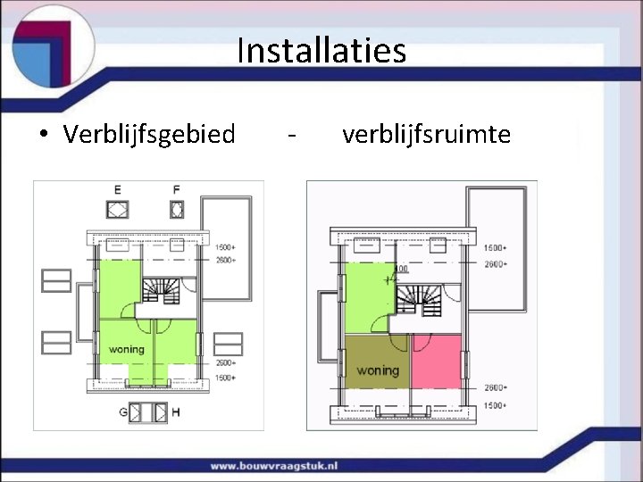 Installaties • Verblijfsgebied - verblijfsruimte 