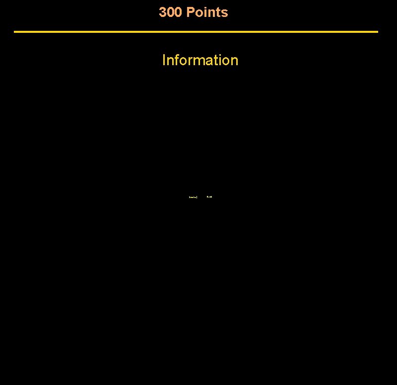 300 Points Information Score | Back 300 Points Information Score | Back