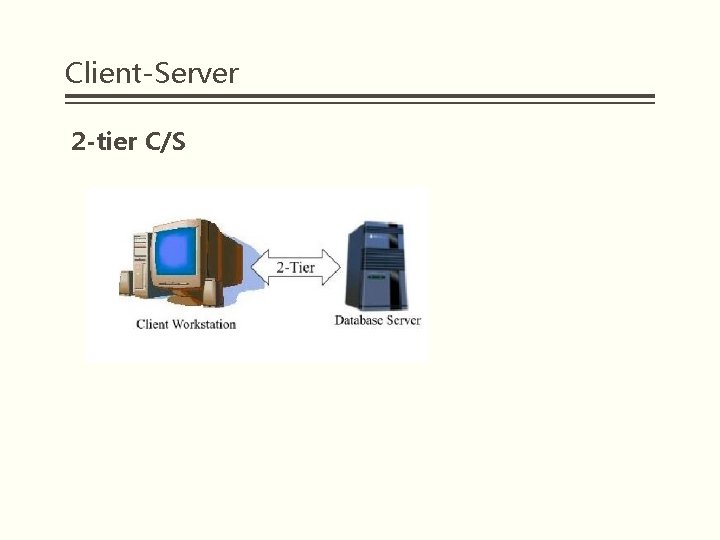 Client-Server 2 -tier C/S 