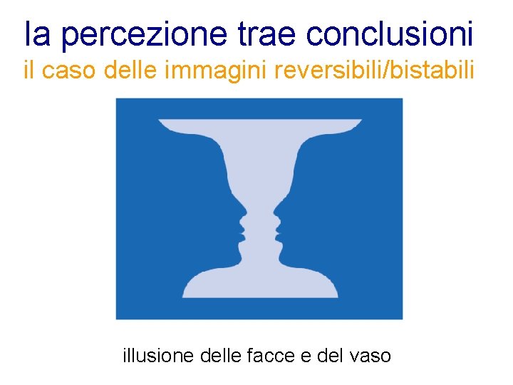 la percezione trae conclusioni il caso delle immagini reversibili/bistabili illusione delle facce e del