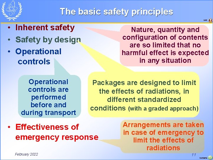 The basic safety principles END • Inherent safety • Safety by design • Operational