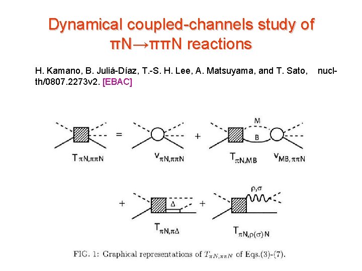 Dynamical coupled-channels study of πN→ππN reactions H. Kamano, B. Juliá-Díaz, T. -S. H. Lee,