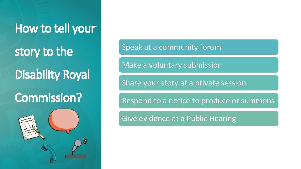 How to tell your story to the Disability Royal Commission? Speak at a community