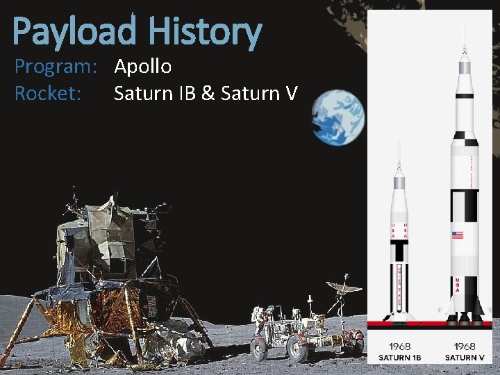 Payload History Program: Apollo Rocket: Saturn IB & Saturn V 