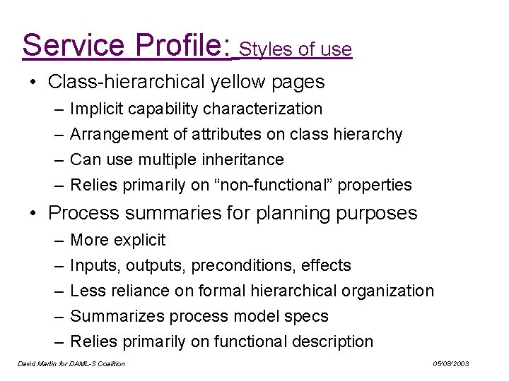 Part II OWLS Technical Overview Profile Process Grounding