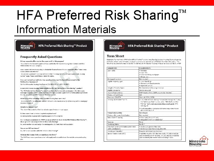 HFA Preferred Risk Sharing Information Materials 