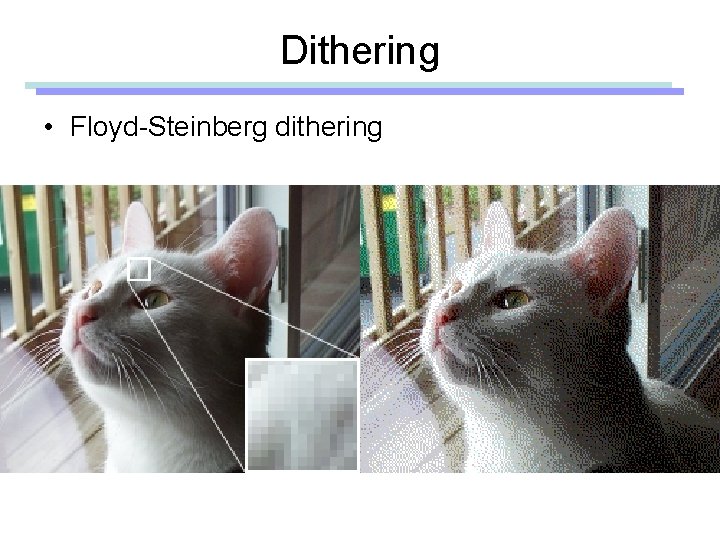 Dithering • Floyd-Steinberg dithering 