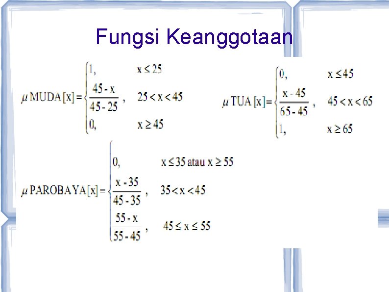 Fungsi Keanggotaan 
