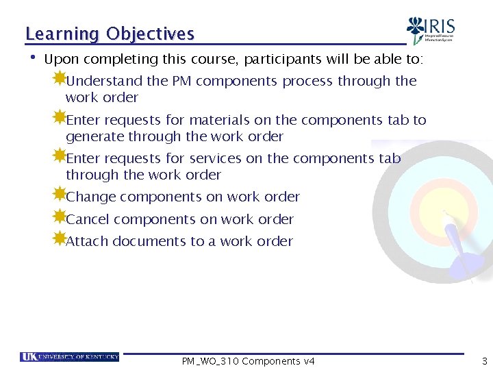 Learning Objectives • Upon completing this course, participants will be able to: Understand the