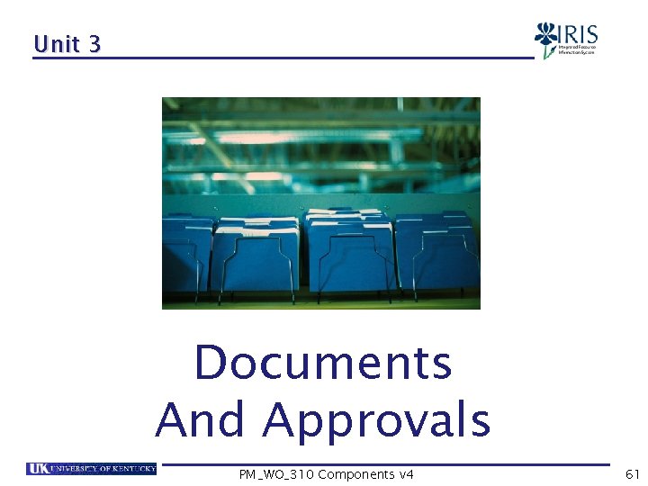 Unit 3 Documents And Approvals PM_WO_310 Components v 4 61 