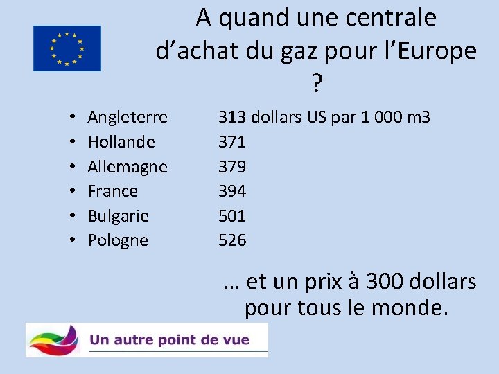 A quand une centrale d’achat du gaz pour l’Europe ? • • • Angleterre