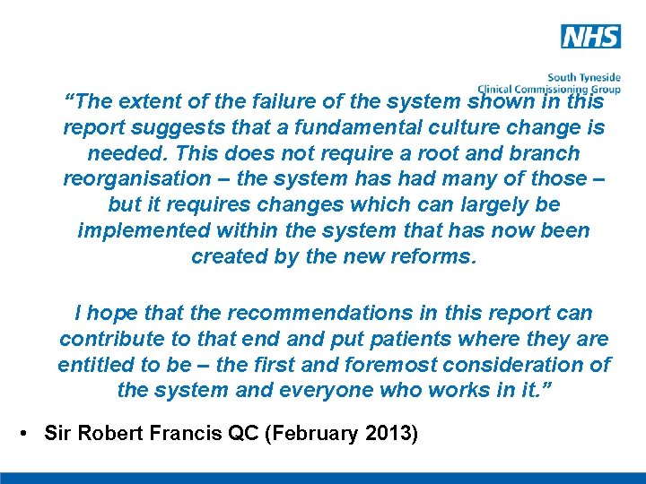 “The extent of the failure of the system shown in this report suggests that