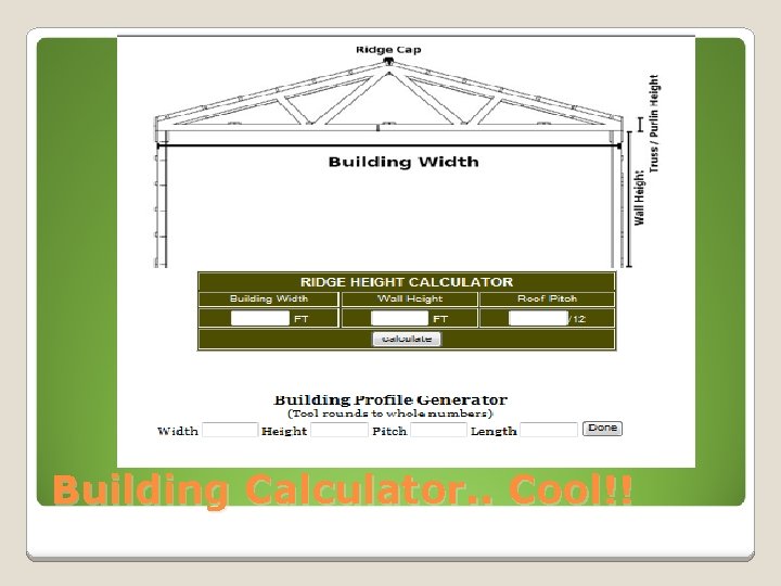 Building Calculator. . Cool!! 