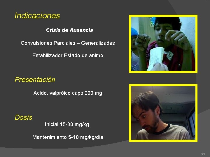 Indicaciones Crisis de Ausencia Convulsiones Parciales – Generalizadas Estabilizador Estado de animo. Presentación Acido.