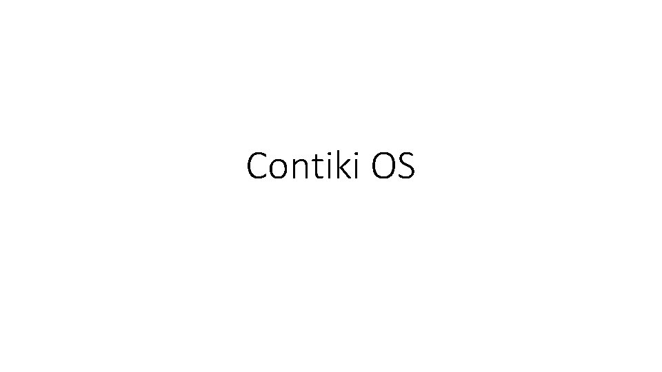 Contiki OS 