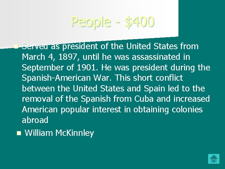 People - $400 Served as president of the United States from March 4, 1897,