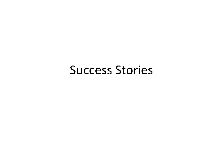 Success Stories 