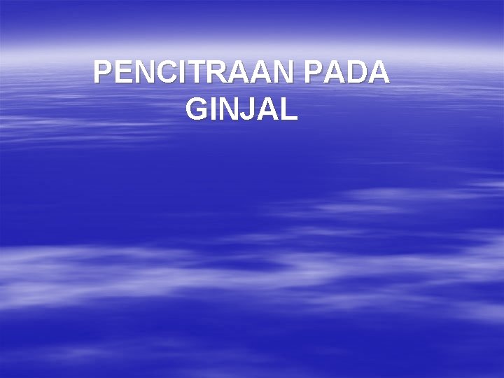 PENCITRAAN PADA GINJAL 