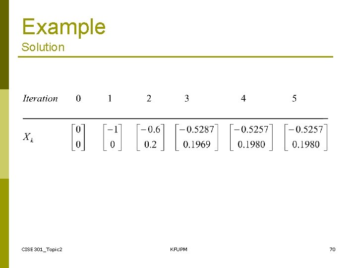 Example Solution CISE 301_Topic 2 KFUPM 70 