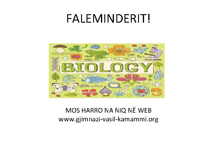 FALEMINDERIT! MOS HARRO NA NIQ NË WEB www. gjimnazi-vasil-kamammi. org 
