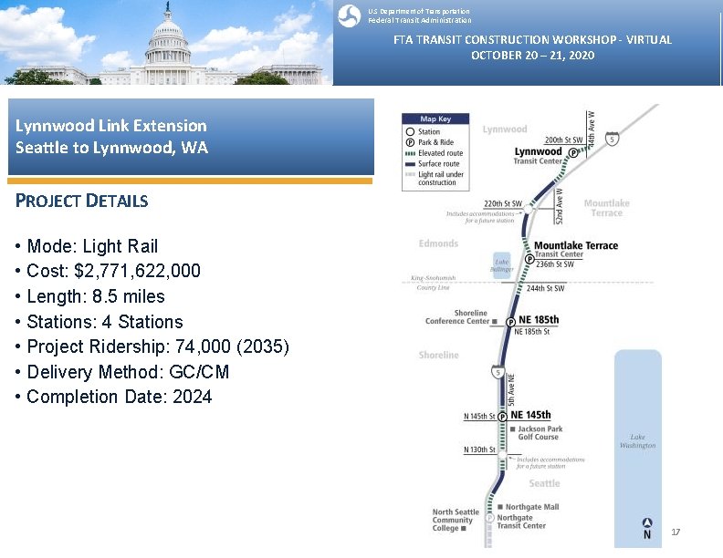 U. S Department of Transportation Federal Transit Administration FTA TRANSIT CONSTRUCTION WORKSHOP - VIRTUAL