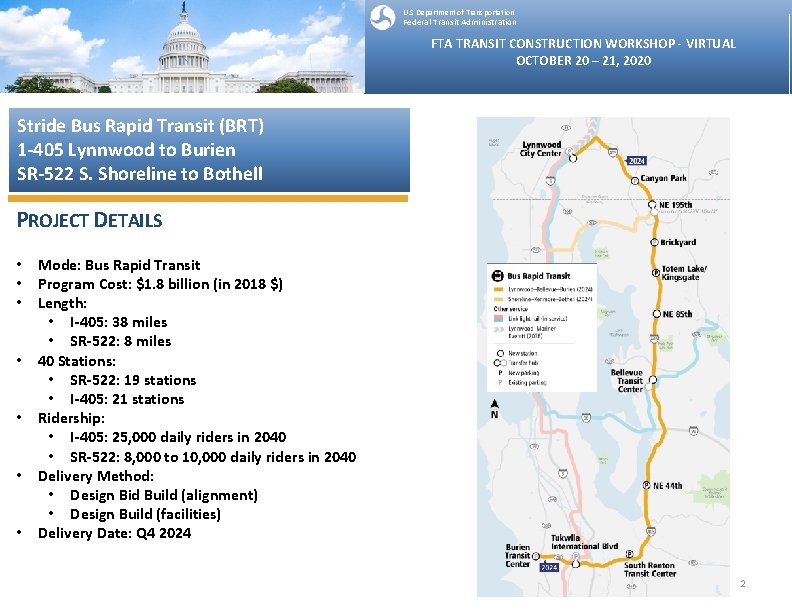 U. S Department of Transportation Federal Transit Administration FTA TRANSIT CONSTRUCTION WORKSHOP - VIRTUAL