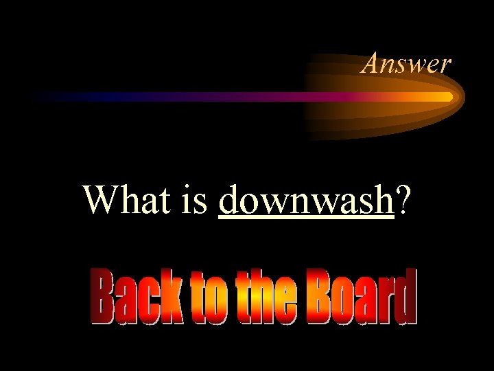 Answer What is downwash? 
