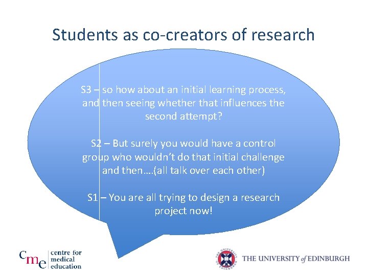 Students as co-creators of research S 3 – so how about an initial learning Students as co-creators of research S 3 – so how about an initial learning