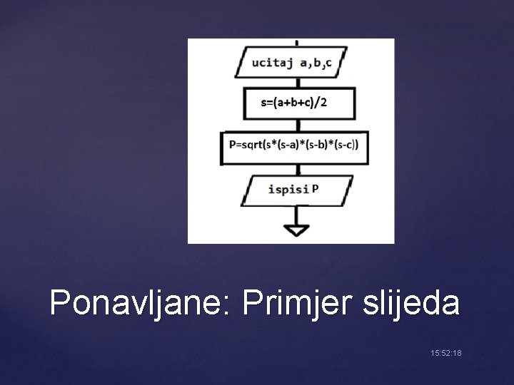 Ponavljane: Primjer slijeda 15: 52: 18 