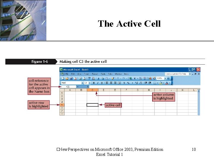 The Active Cell �New Perspectives on Microsoft Office 2003, Premium Edition Excel Tutorial 1