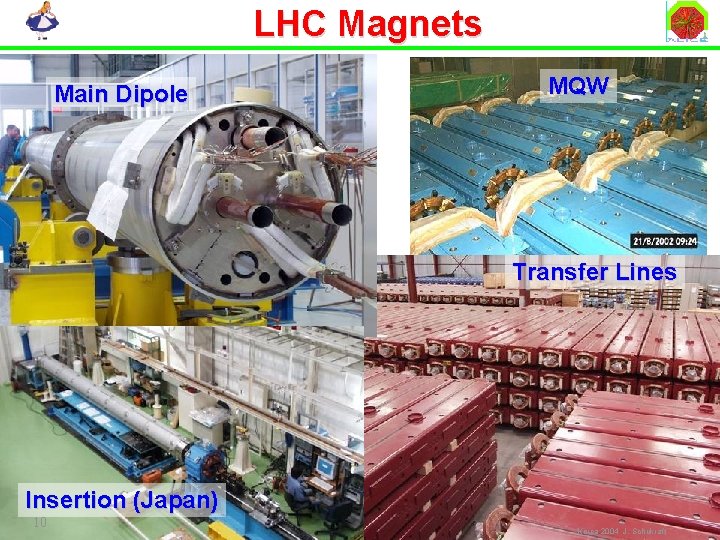 LHC Magnets Main Dipole MQW Transfer Lines Insertion (Japan) 10 Korea 2004 J. Schukraft