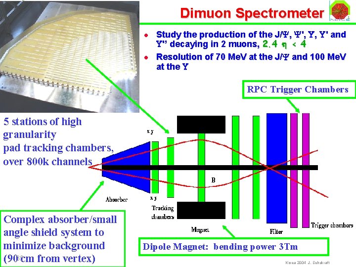 Dimuon Spectrometer l l Study the production of the J/Y, Y', U, U' and