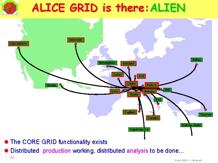 ALICE GRID is there: ALIEN OSU/OSC LBL/NERSC Birmingham Dubna NIKHEF Saclay GSI CERN Merida