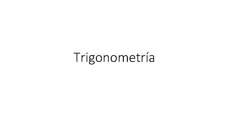 Trigonometría 