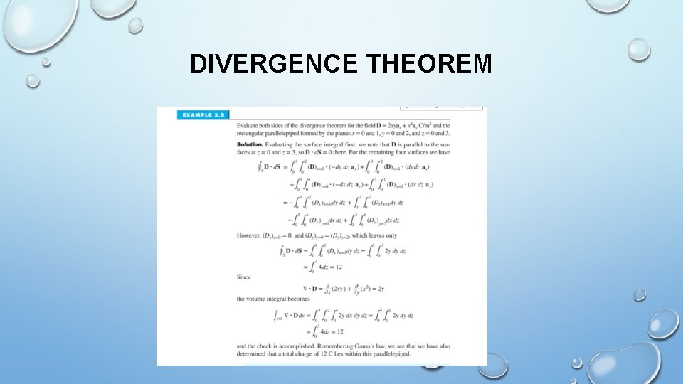 DIVERGENCE THEOREM 