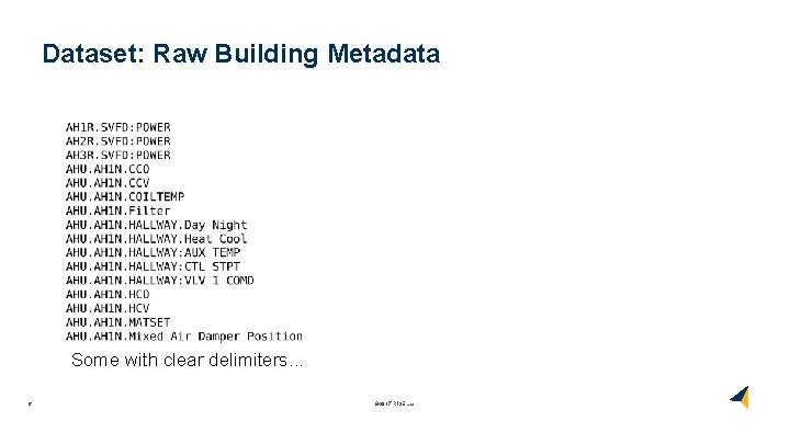 Dataset: Raw Building Metadata Some with clear delimiters. . . 6 © 2017 RISELab