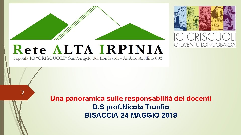 2 Una panoramica sulle responsabilità dei docenti D. S prof. Nicola Trunfio BISACCIA 24