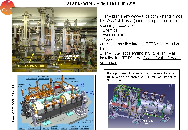 TBTS hardware upgrade earlier in 2010 The brand new components Accelerating structure tank PETS