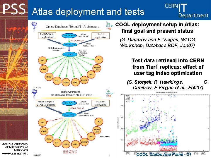 Atlas deployment and tests COOL deployment setup in Atlas: final goal and present status