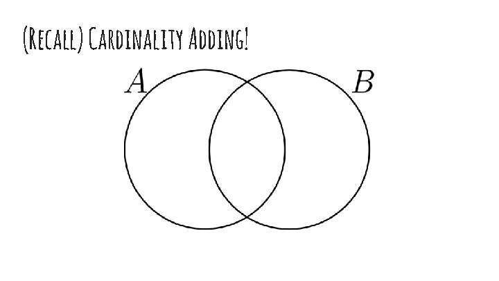 (Recall) Cardinality Adding! 