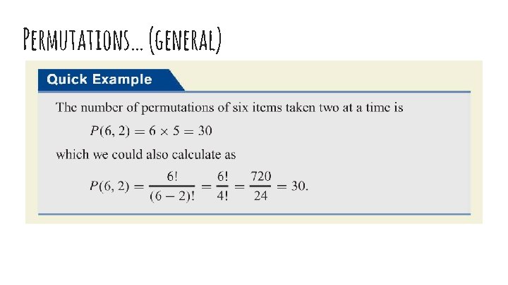 Permutations… (general) 