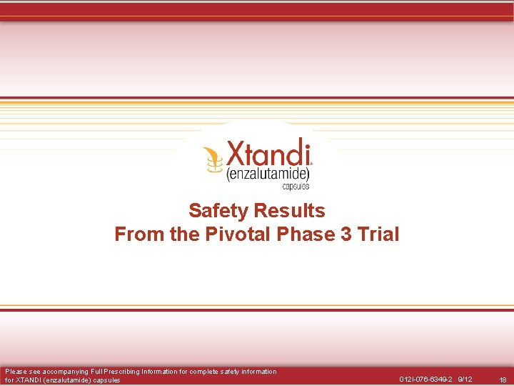 Safety Results From the Pivotal Phase 3 Trial Please see accompanying Full Prescribing Information Safety Results From the Pivotal Phase 3 Trial Please see accompanying Full Prescribing Information
