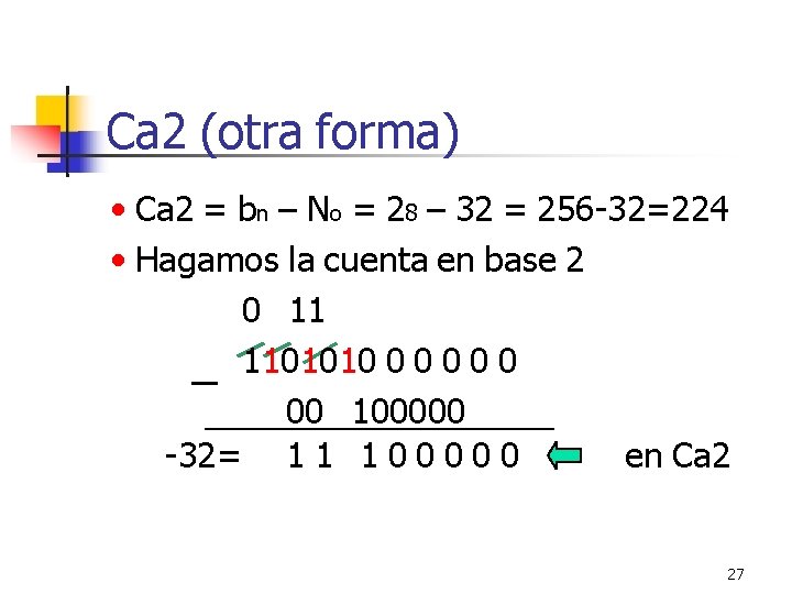 Ca 2 (otra forma) • Ca 2 = bn – No = 28 –